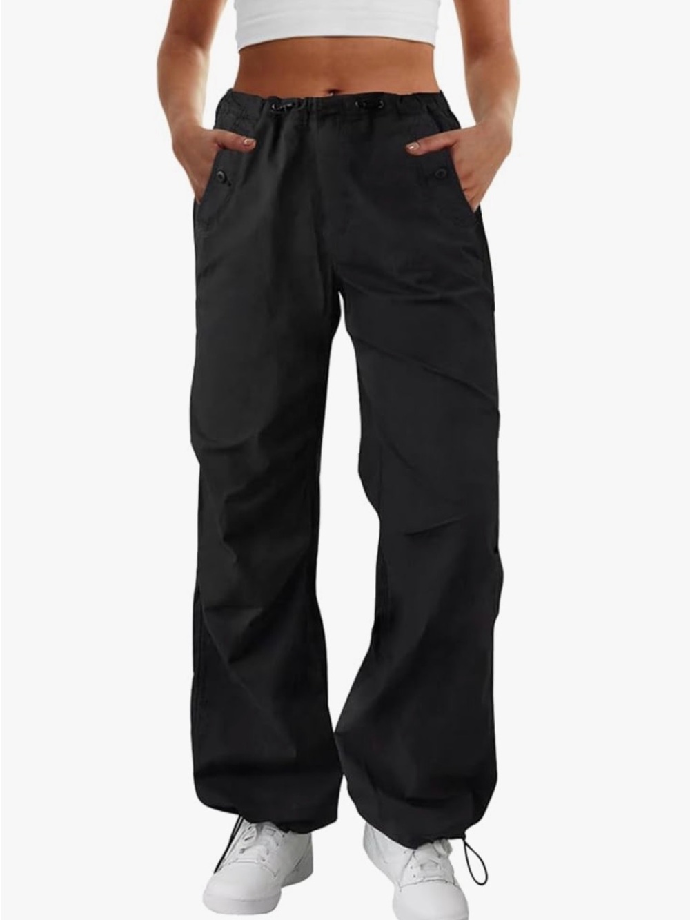 Women’s Black Wide-Leg Casual Pants